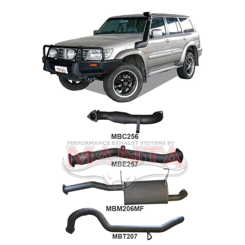 Manta 3in Turbo Back Exhaust - Nissan Patrol GU Y61 3.0L ZD30 Turbo Diesel Wagon 2000-2006