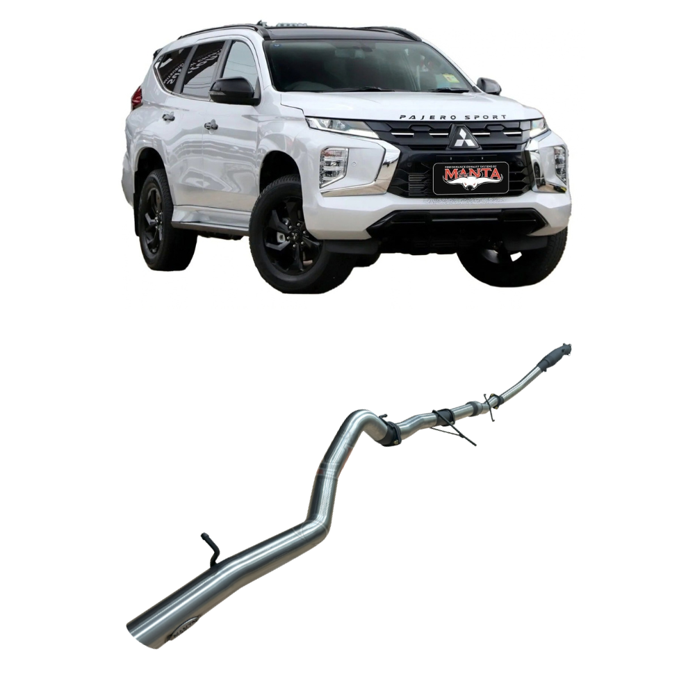 Manta 3in Exhaust - Mitsubishi Pajero Sport QE QF QG 2.4L 4N15 Turbo Diesel DPF 2015-Current