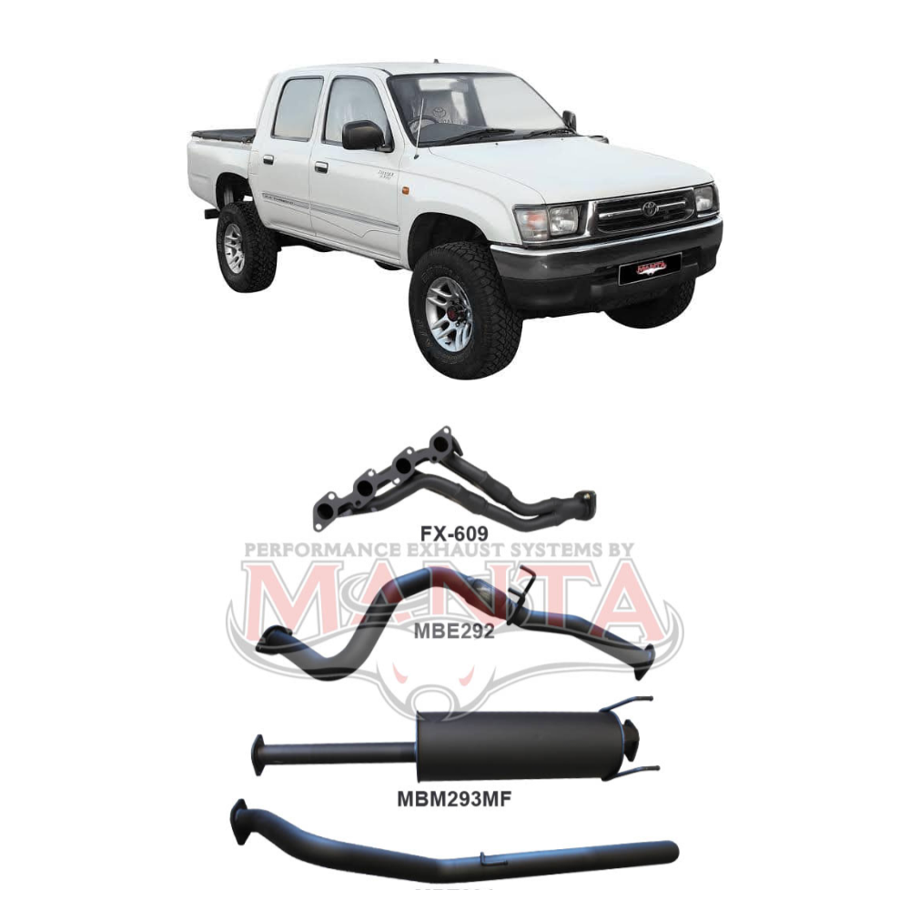 Manta 2.5in Full System Exhaust - Toyota Hilux LN147 LN167 LN179 3.0L Diesel 1997-2005