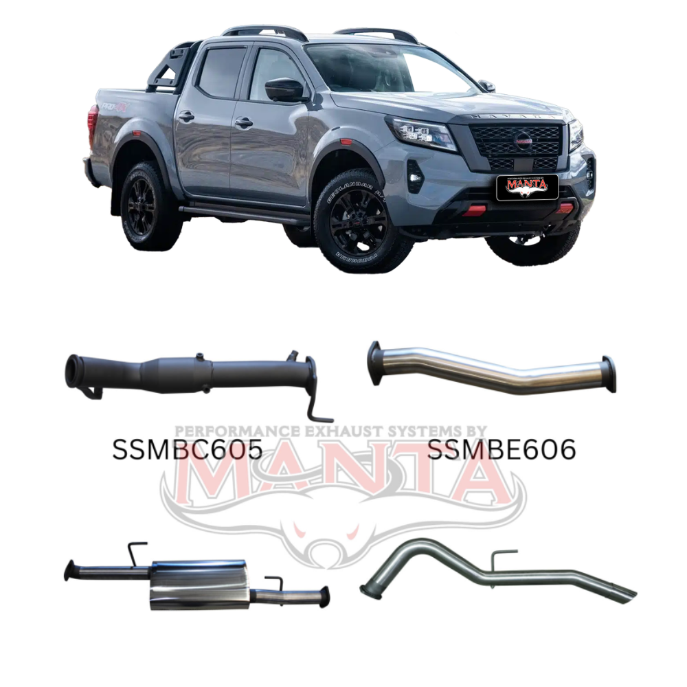 Manta 3in Exhaust - Nissan Navara D23 NP300 2.3L Turbo Diesel DPF 2015-Current