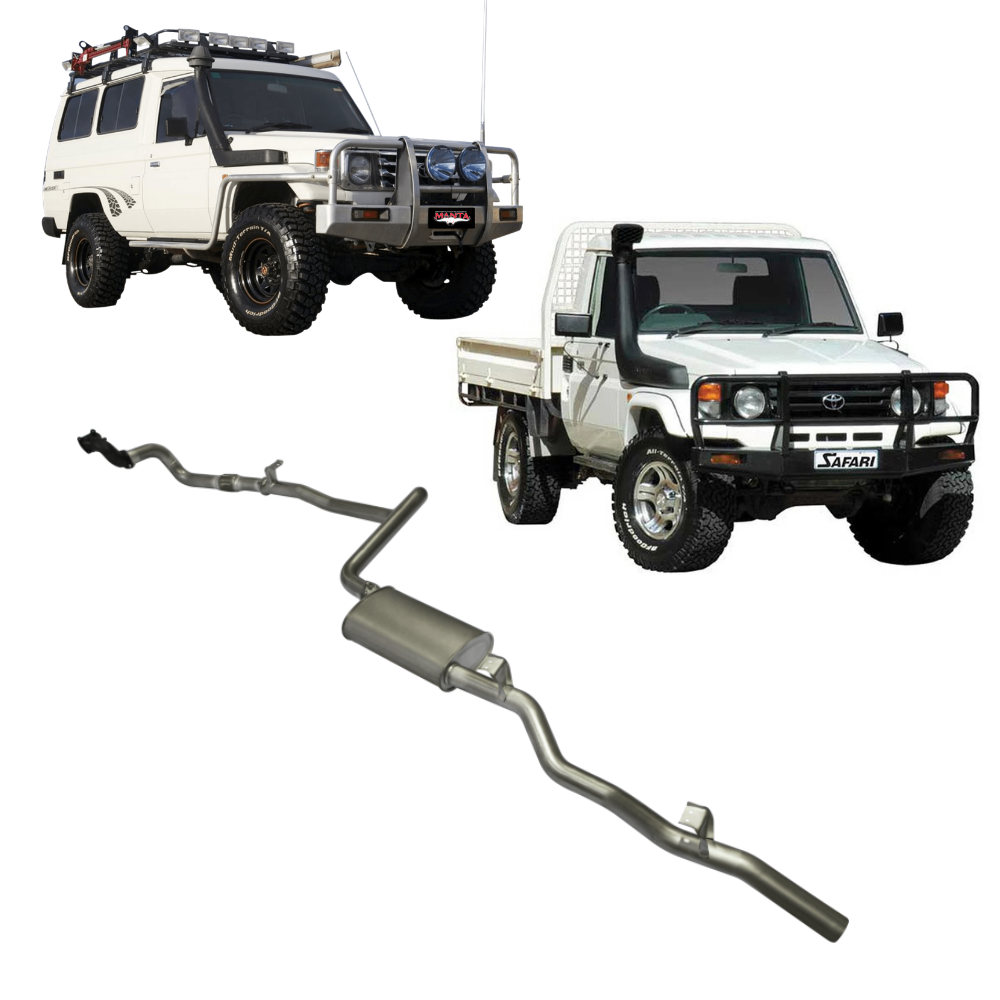 HZJ75 & HZJ78 6cyl 4.2L Diesel, 1HZ Ute & Troop Carrier With Aftermarket Turbo 1990 To 2006, 3in Turbo Back Exhaust