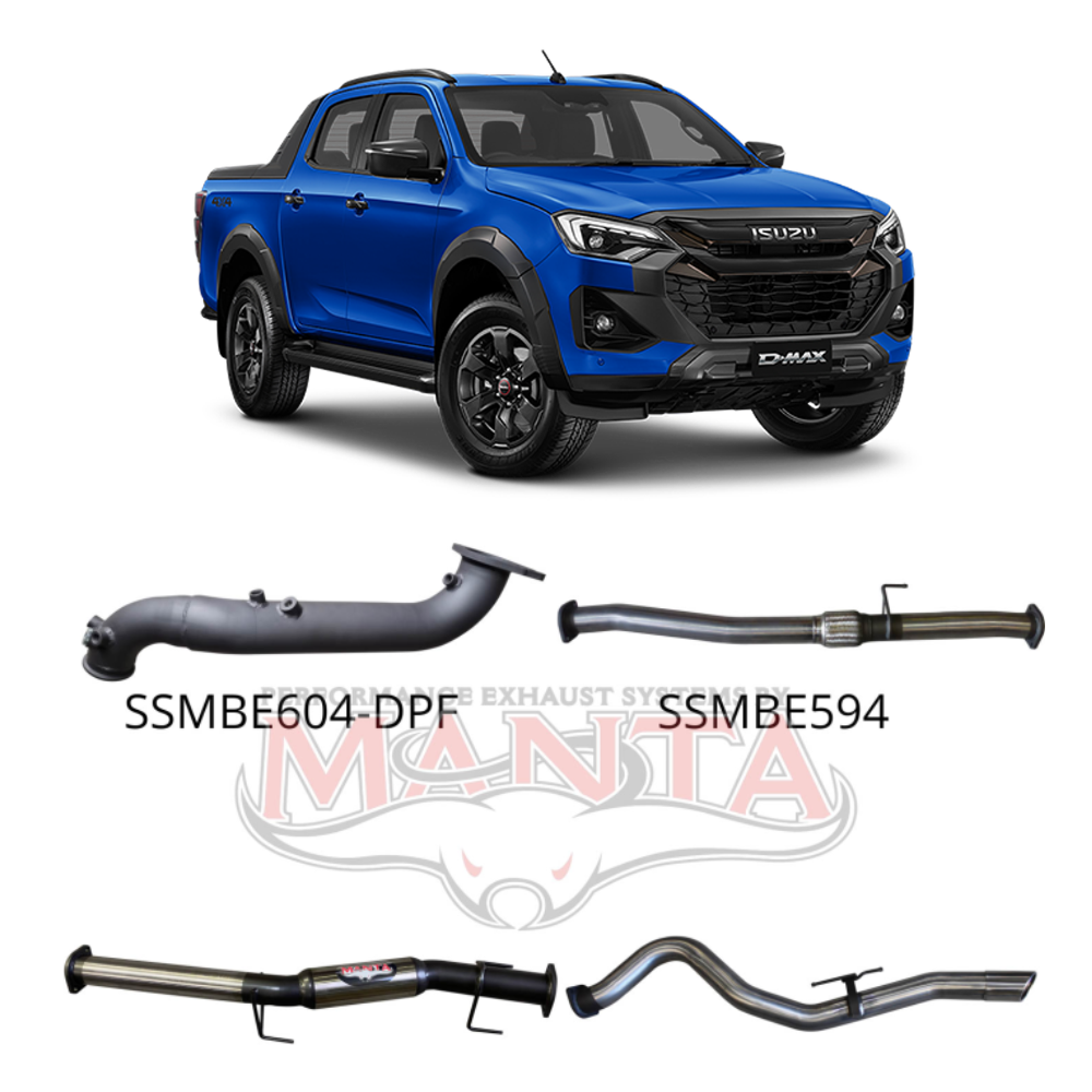 Manta 3in Exhaust - Isuzu D-Max 2020 on (with DPF) - 3.0L & 1.9L