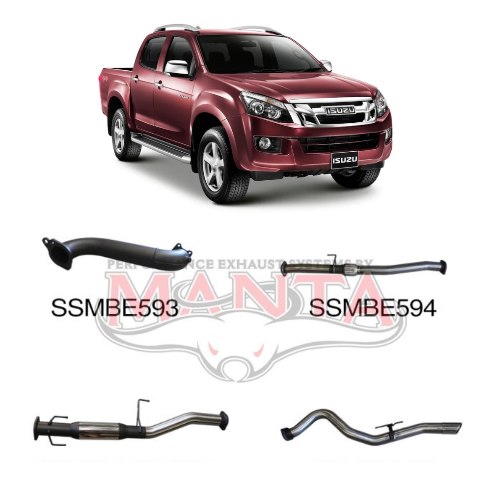 Manta 3in Turbo Back Exhaust - Isuzu D-Max 3.0L CRD 2012-2017 (no DPF)