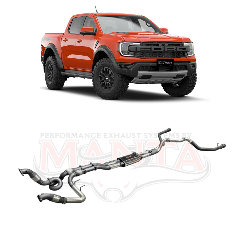 Manta 3in Dual Exhaust - Ford Ranger Raptor Next Gen T6.2 3.0L V6 Twin Turbo Petrol 2022-Current