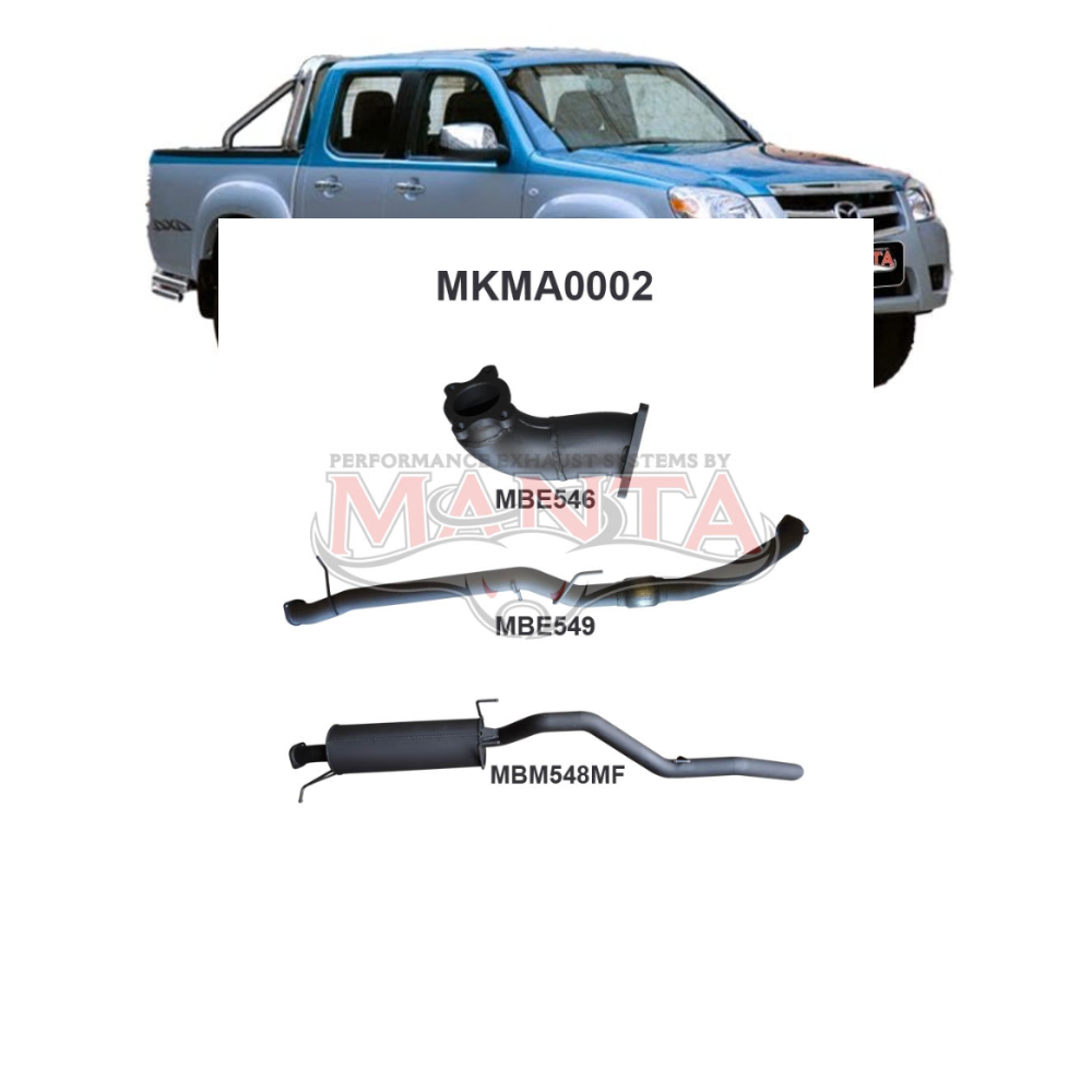 Manta 3in Turbo Back Exhaust - Mazda BT-50 3.0L WEAT Turbo Diesel Automatic 2006-2011