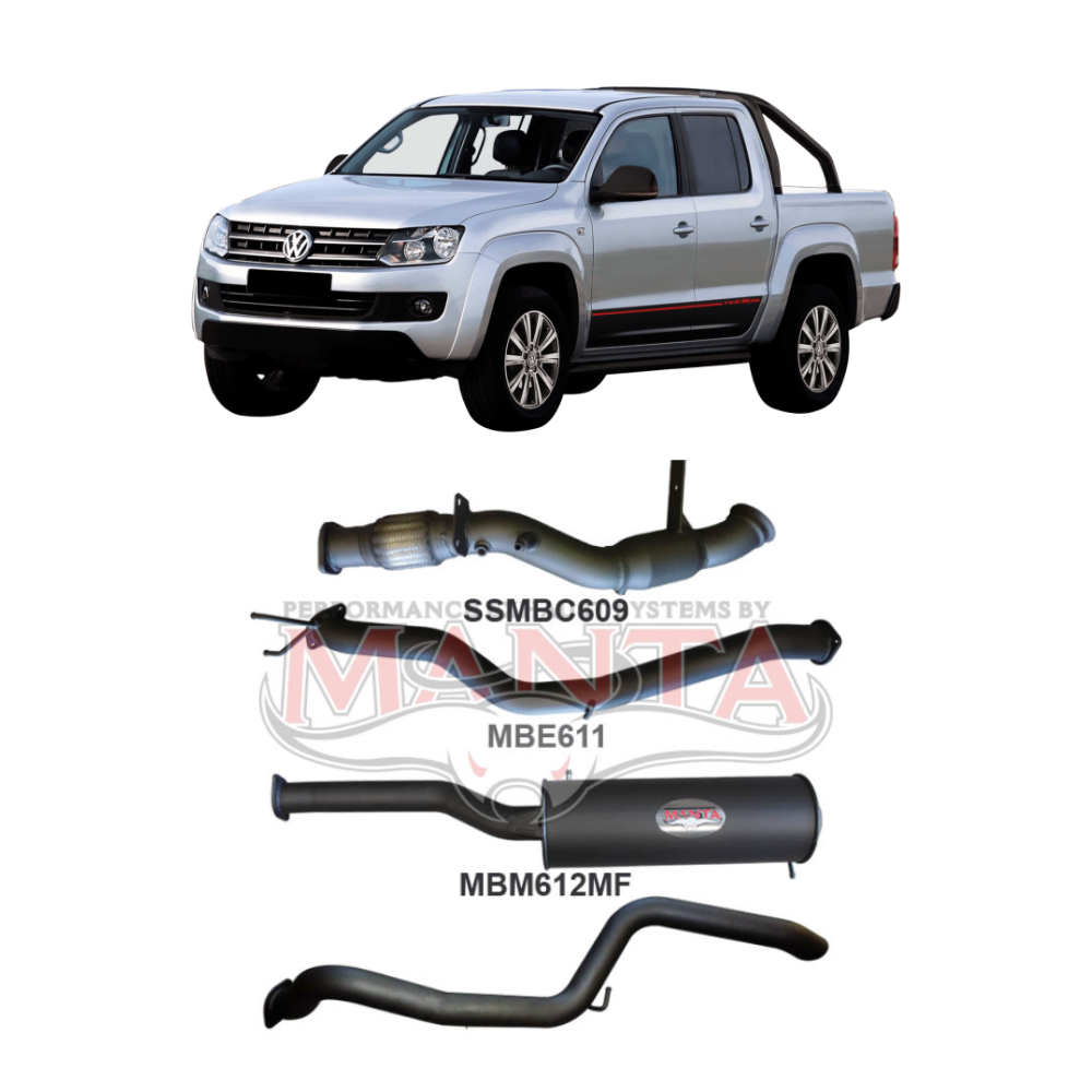 Manta 3in Turbo Back Exhaust - Volkswagen Amarok 2H TDI400 TDI420 2.0L Bi-Turbo Diesel 2012-2022