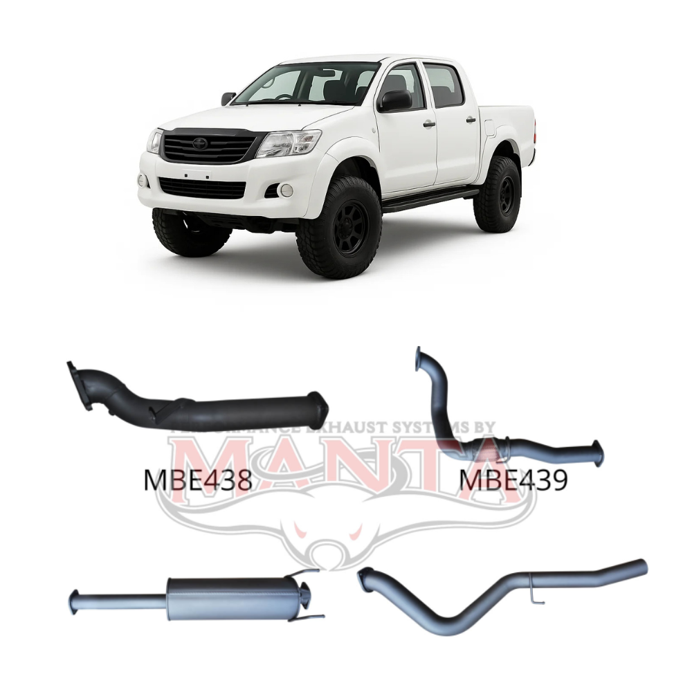 Manta 3in Turbo Back Exhaust - Toyota Hilux KZN165 3.0L 1KZ-TE Turbo Diesel 1999-2005