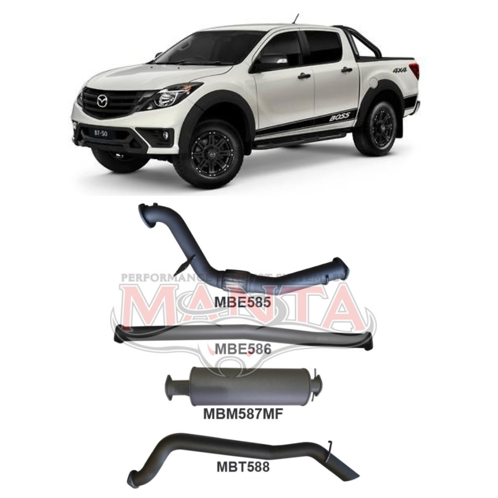 Manta 3in Turbo Back Exhaust - Mazda BT-50 3.2L P5-AT Turbo Diesel 2011-2016