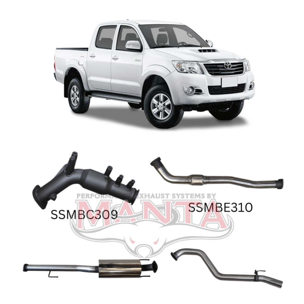 Manta 3in Turbo Back Exhaust - Toyota Hilux KUN26R KUN16R 3.0L 1KD-FTV D4D 2005-2015