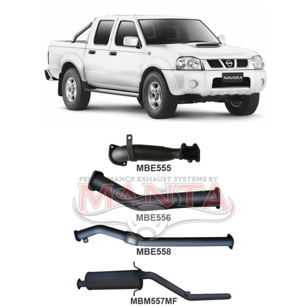 Manta 3in Turbo Back Exhaust - Nissan Navara D22 3.0L ZD30 Turbo Diesel 2002-2006