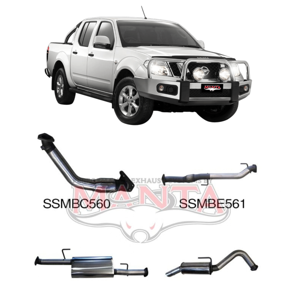 Manta 3in Turbo Back Exhaust - Nissan Navara D40 3.0L V9X V6 Turbo Diesel Automatic 2011-2015