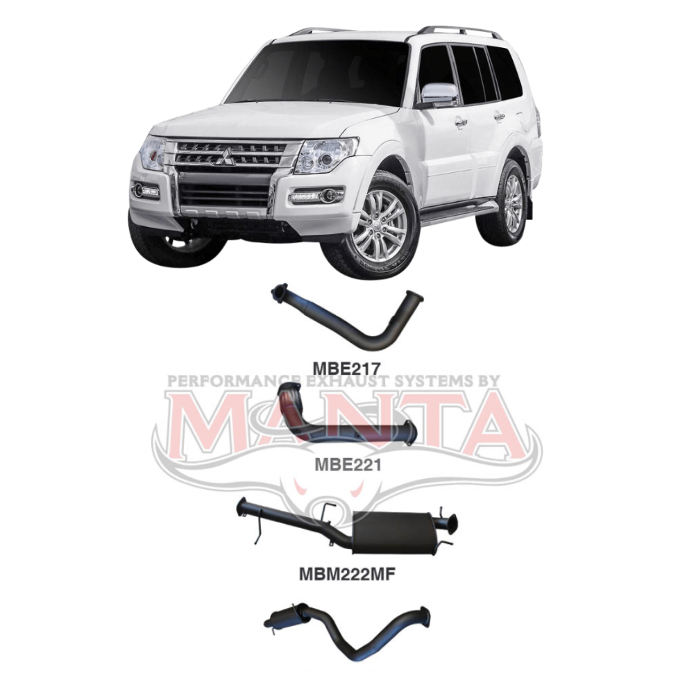 Manta 3in Turbo Back Exhaust - Mitsubishi Pajero NS NX 3.2L 4M41 Turbo Diesel Auto DPF With Sensors 2006-2008 & 2016-Current