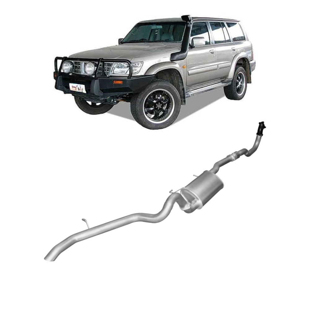Manta 3in Turbo Back Exhaust - Nissan Patrol GU Y61 2.8L RD28 Turbo Diesel Wagon 1997-2000