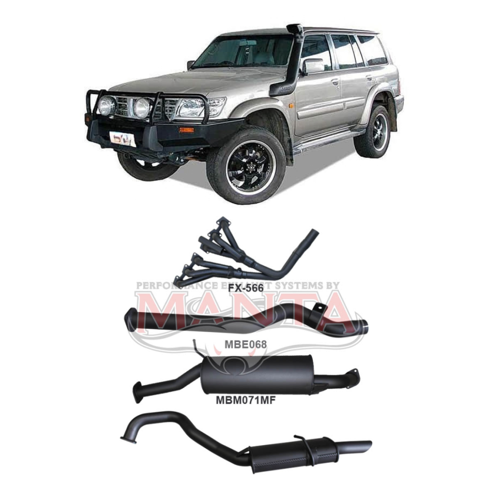 Manta 2.5in Exhaust - Nissan Patrol GU Y61 4.5L TB45 Petrol Wagon 1997-2001