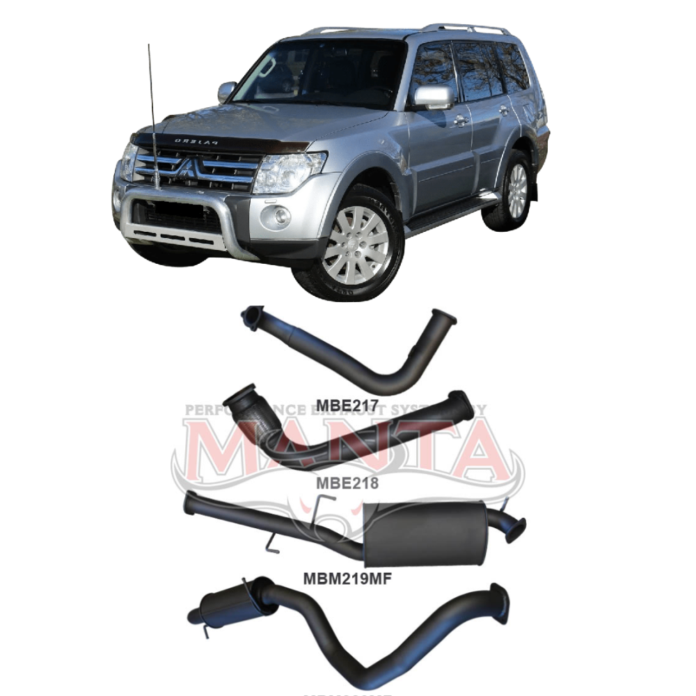 Manta 3in Turbo Back Exhaust - Mitsubishi Pajero NS NT NW NX 3.2L 4M41 Turbo Diesel No DPF 2006-2016
