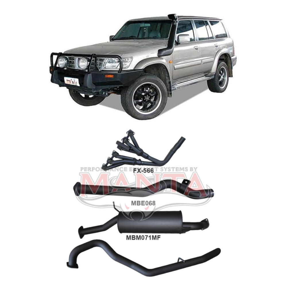 Manta 2.5in Exhaust - Nissan Patrol GU Y61 4.8L TB48 Petrol Wagon 2002-2012