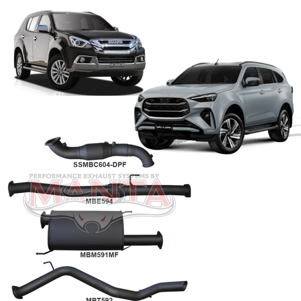 Manta 3in Exhaust - Isuzu MU-X 3.0L Turbo Diesel 2013-2025