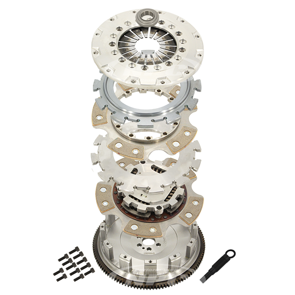 NPC 225mm Carbotic Button Twin Plate Sprung Center (will req push pull converter*) - Nissan Skyline 1998-2002