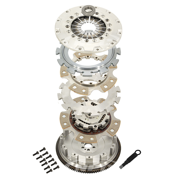 NPC 225mm Carbotic Button Twin Plate Sprung Center (will req. push pull converter*) - Nissan Skyline 1989-1998