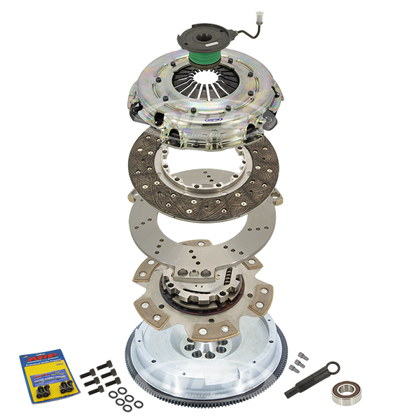 NPC 260mm Multi Friction Twin Plate Coppermix Organic & Button Combination (replaces factory dual-mass flywheel) - Ford Mustang GT 2017-Current