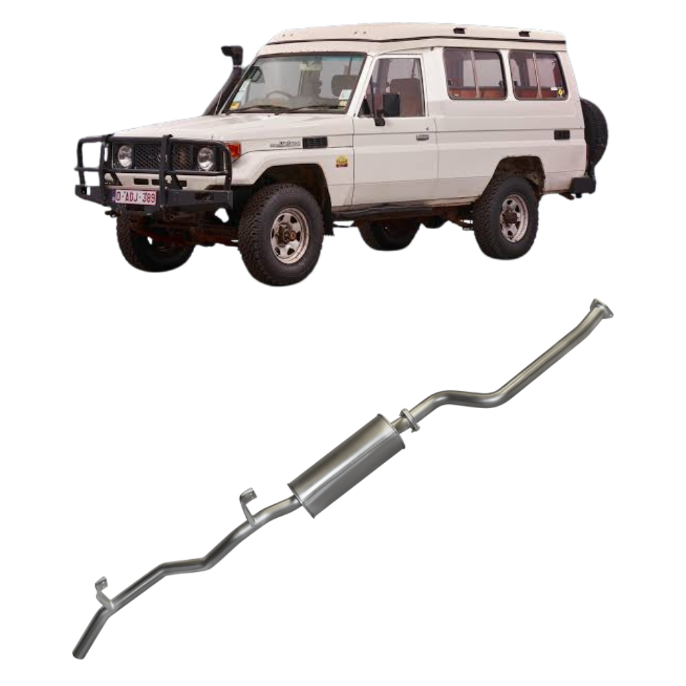 HJ75 6cyl 4.0L Diesel, 2H Ute & Troop Carrier 1985 To 1990, 2.5in Engine Pipe Back Exhaust