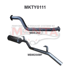 HJ75 6cyl 4.0L Diesel, 2H Ute & Troop Carrier 1985 To 1990, 2.5in Engine Pipe Back Exhaust