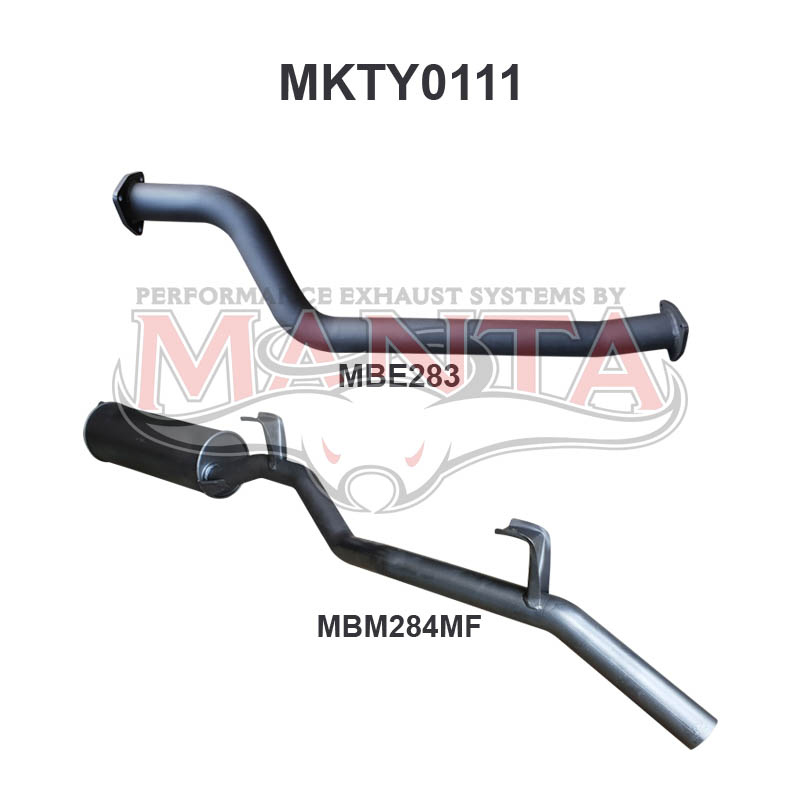 HJ75 6cyl 4.0L Diesel, 2H Ute & Troop Carrier 1985 To 1990, 2.5in Engine Pipe Back Exhaust